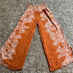 Free People Orange Flowy Pants